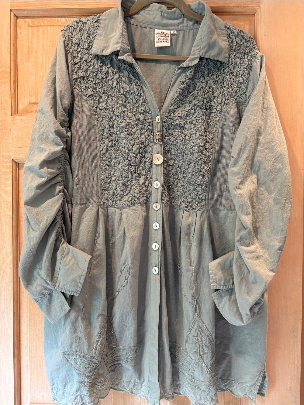 Parsley & Sage Green 100% Cotton Tunic Top 1X